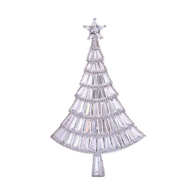 Broșă de pom de Crăciun din zirconiu cubic de cristal CZ pentru femei, broșă de modă de lux strălucitoare, 2 culori disponibile