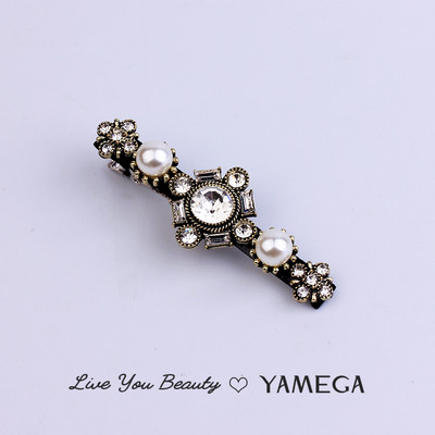 Bijuterii de păr cu strasuri de epocă de lux Accesorii Ace de păr perle Piesă pentru cap de nuntă din aur Agrafe de păr de cristal pentru femei fete