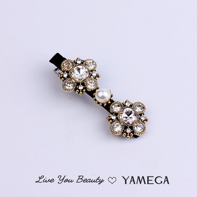 Bijuterii de păr cu strasuri de epocă de lux Accesorii Ace de păr perle Piesă pentru cap de nuntă din aur Agrafe de păr de cristal pentru femei fete