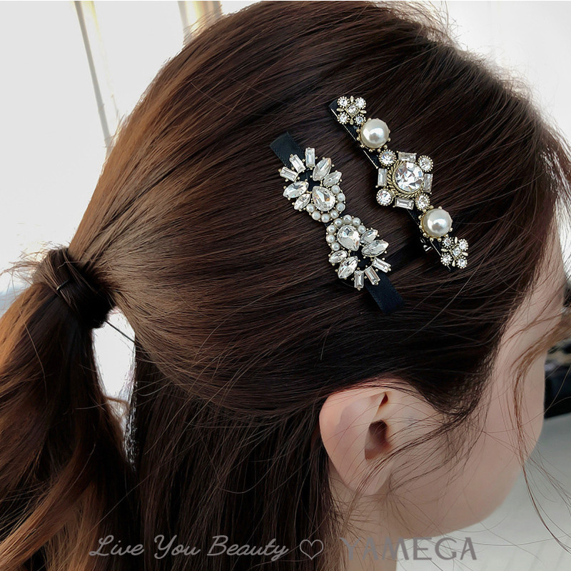 Bijuterii de păr cu strasuri de epocă de lux Accesorii Ace de păr perle Piesă pentru cap de nuntă din aur Agrafe de păr de cristal pentru femei fete