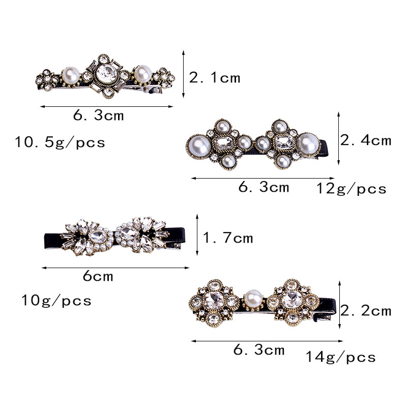 Bijuterii de păr cu strasuri de epocă de lux Accesorii Ace de păr perle Piesă pentru cap de nuntă din aur Agrafe de păr de cristal pentru femei fete