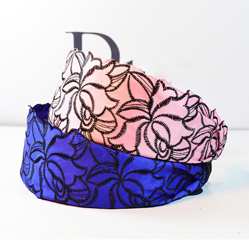 Retro pitsist juuksepaelad lai turban juuksepael Heegeldatud tikandid lint juuksepael rõngaspaelad peapael naistele juuste aksessuaarid Uus