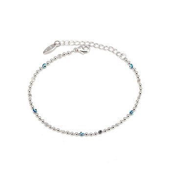 Lucky Eye Blue Turkish Evil Eye Anklet Gold Silver Color Bead Foot Chain Гривна за глезена Регулируема за жени Момичета Бижута BD319