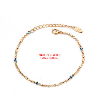 Lucky Eye Blue Turkish Evil Eye Anklet Gold Silver Color Bead Foot Chain Гривна за глезена Регулируема за жени Момичета Бижута BD319