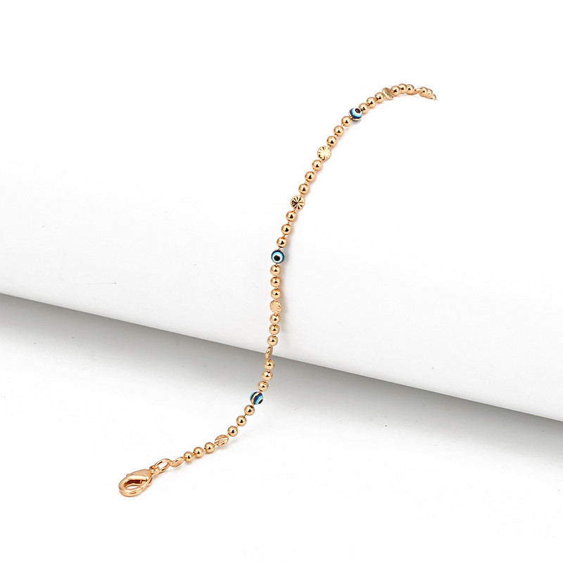 Lucky Eye Blue Turc Evil Eye gleznă aur argint culoare mărgele lant picior gleznă brăţară reglabilă pentru femei fete bijuterii BD319