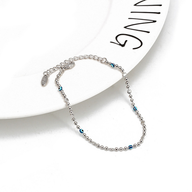 Lucky Eye Blue Turc Evil Eye gleznă aur argint culoare mărgele lant picior gleznă brăţară reglabilă pentru femei fete bijuterii BD319