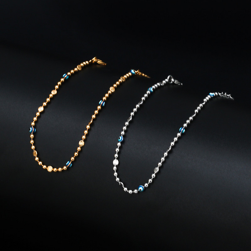 Lucky Eye Blue Turc Evil Eye gleznă aur argint culoare mărgele lant picior gleznă brăţară reglabilă pentru femei fete bijuterii BD319