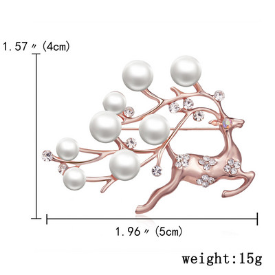 Broșă de căprioară de Crăciun, ren emailat, broșă de căprioară Sika, drăguț, frumos, cu animale, ace, bijuterii de iarnă, ace, cadou de Anul Nou, broșă de guler