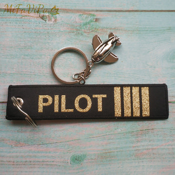 MiFaViPa Fashion Trinket Pilot Keychains Porte Woven Flight Crew Δώρο Μπρελόκ Αεροπορίας με 1 PC Μεταλλικό αεροπλάνο Μπρελόκ Cessna