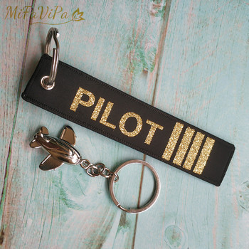 MiFaViPa Fashion Trinket Pilot Keychains Porte Woven Flight Crew Δώρο Μπρελόκ Αεροπορίας με 1 PC Μεταλλικό αεροπλάνο Μπρελόκ Cessna