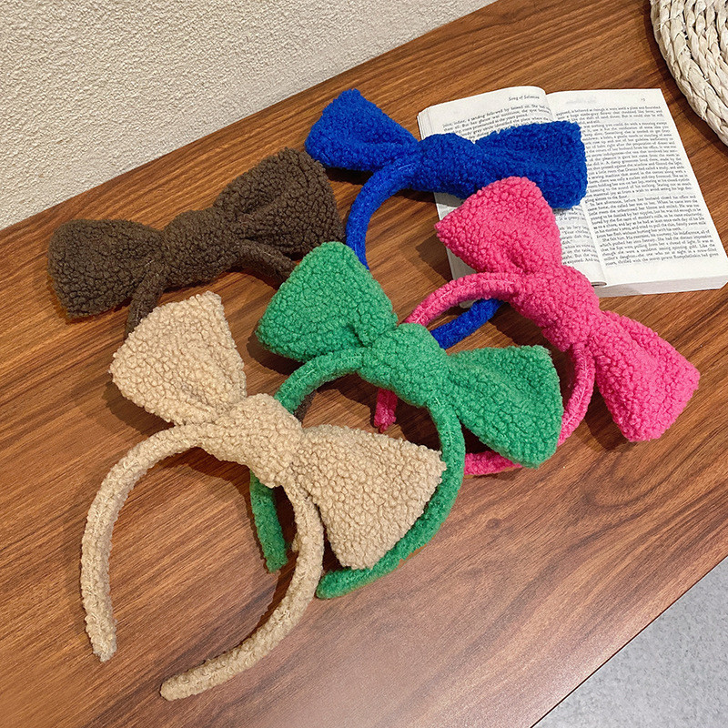 Fleece de culoare solidă Benzite de păr pentru fete Spală pe față Bențite minunate Cercuri Benzi pentru machiaj de modă coreeană Accesorii pentru păr