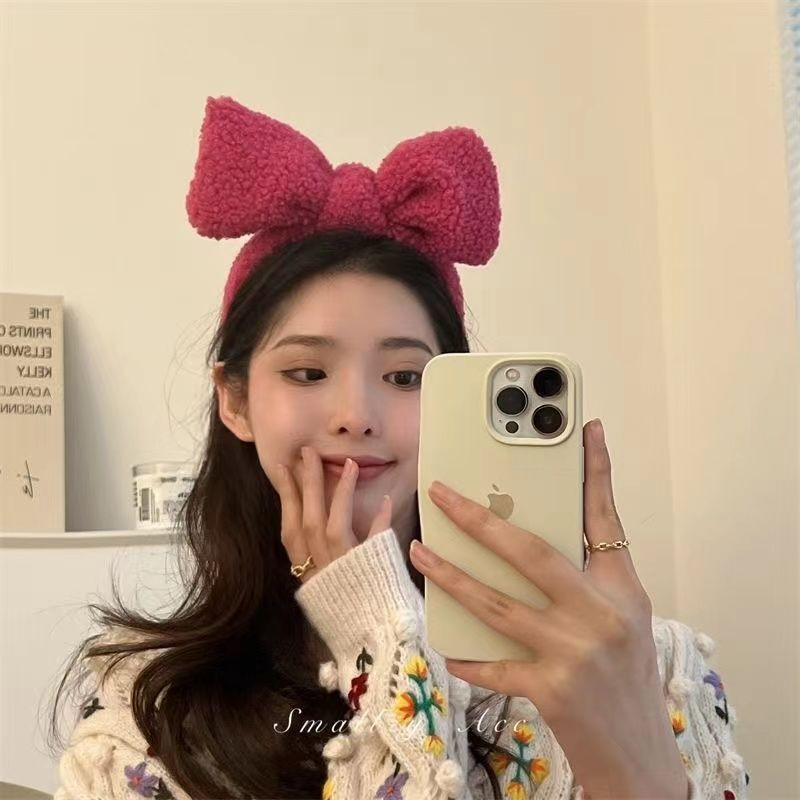 Fleece de culoare solidă Benzite de păr pentru fete Spală pe față Bențite minunate Cercuri Benzi pentru machiaj de modă coreeană Accesorii pentru păr