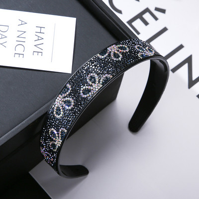 Nové kamienkové čelenky pre ženy, čierne, protišmykové, s mašľou do vlasov, dievčenské, čelenky, dámske módne pokrývky hlavy, vlasové doplnky