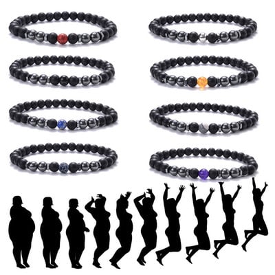 Volcanic Stone Magnetic Anklet For Women Fashion Black Hematite Summer Anklet Bracelet Weight Loss Product Slimming Jewelry
