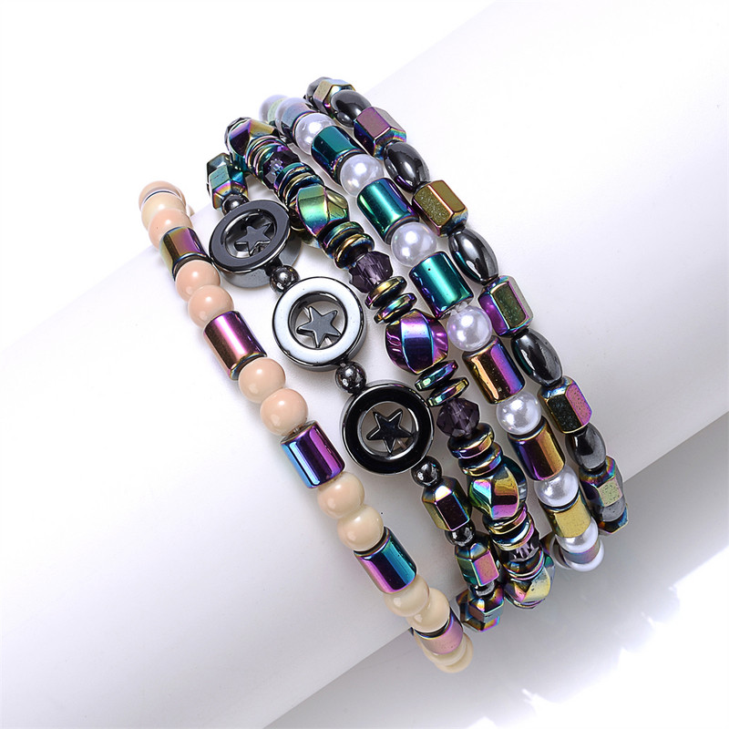 Magnetska narukvica od vulkanskog kamena za žene, modna ljetna narukvica od crnog hematita, narukvica na gležnju, proizvod za mršavljenje, nakit za mršavljenje