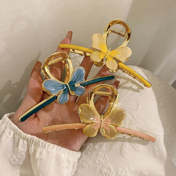 Big Gold Metal Butterfly Hair Claws Clips for Women Clamps Grasp Hair Clip and pin Girls headwear Κορεατικά αξεσουάρ μόδας