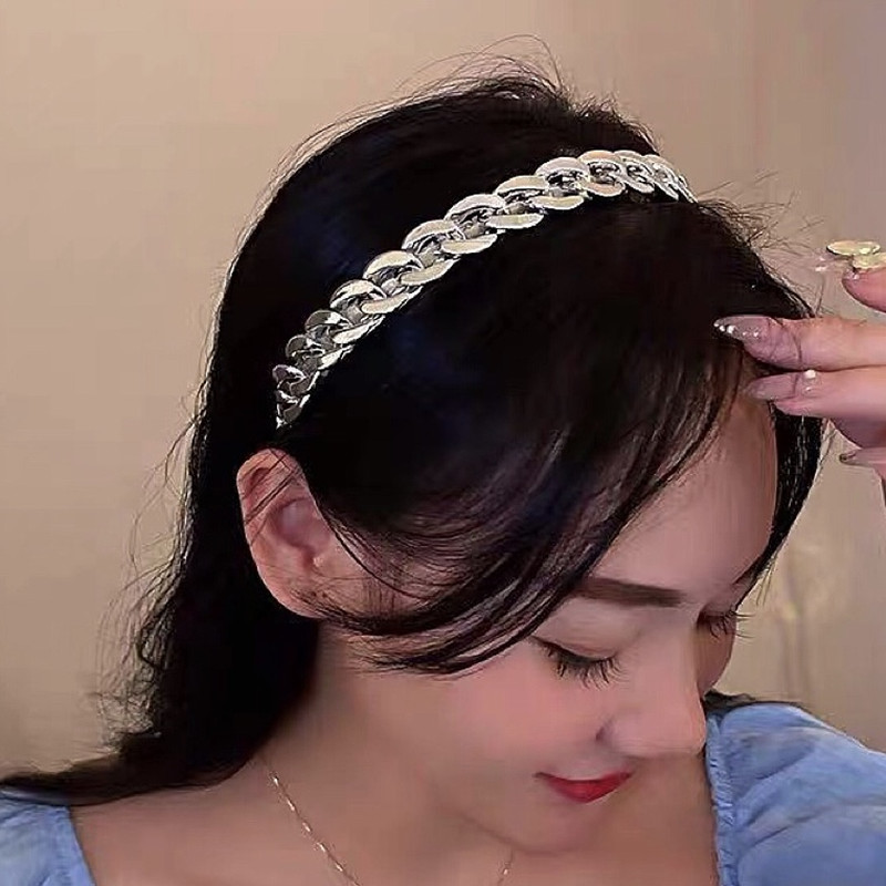 Korėjos mados auksinės sidabrinės grandinėlės plaukų juostos moterims dizainerių juostos lankeliai lankai vestuviniai galvos apdangalai nuotakos galvos apdangalai plaukų priedai