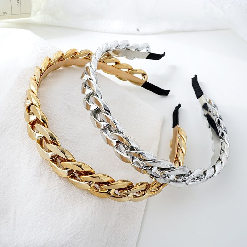 Korėjos mados auksinės sidabrinės grandinėlės plaukų juostos moterims dizainerių juostos lankeliai lankai vestuviniai galvos apdangalai nuotakos galvos apdangalai plaukų priedai