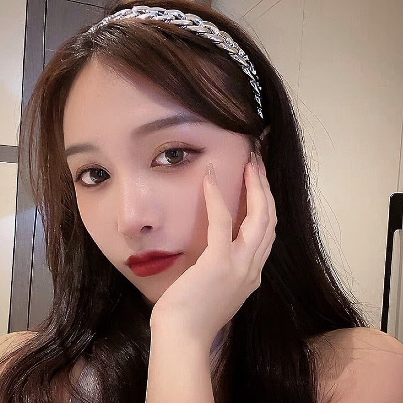 Korėjos mados auksinės sidabrinės grandinėlės plaukų juostos moterims dizainerių juostos lankeliai lankai vestuviniai galvos apdangalai nuotakos galvos apdangalai plaukų priedai