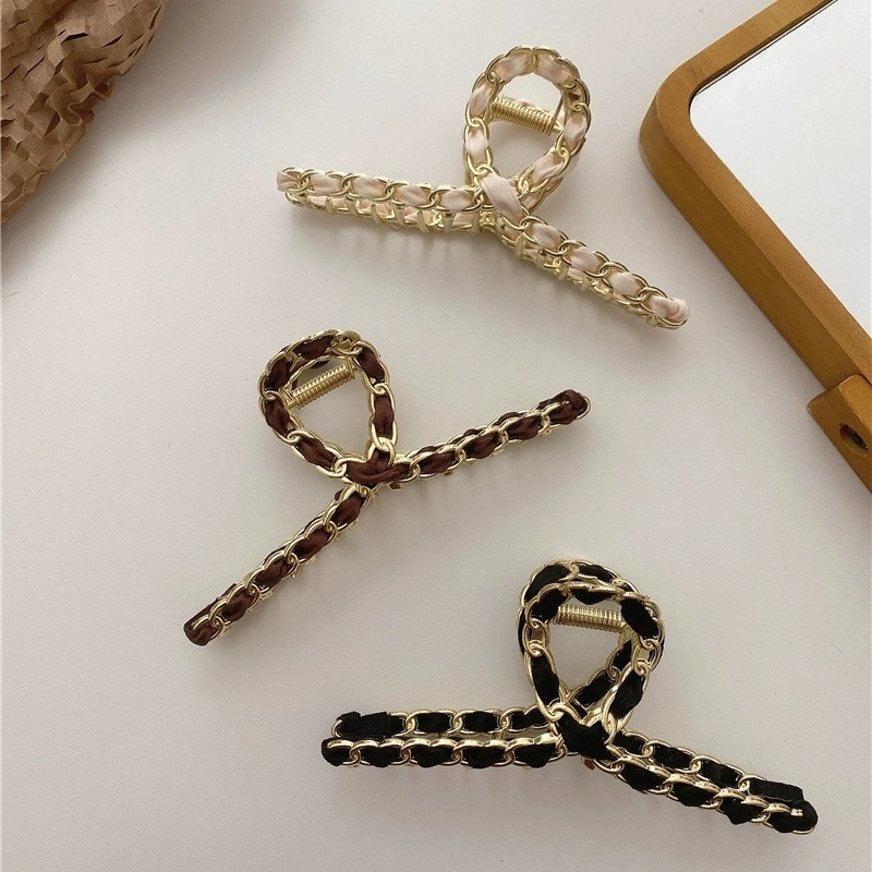 Agrafe mari pentru gheare de păr, din metal, auriu, pentru femei, cleme cu flori de perle, cleme cu gheare cu strasuri, accesorii pentru păr pentru fete.