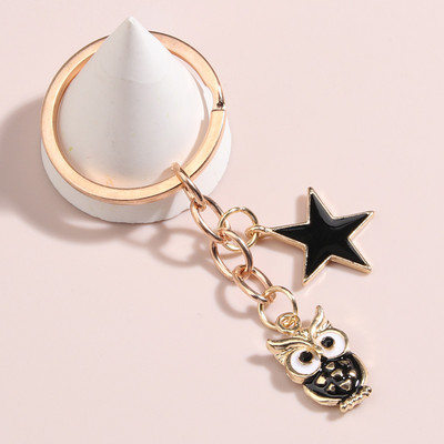 Slatki emajlirani privjesak za ključeve Šarena sova Pentagram privjesak za ključeve Životinjski privjesci za ključeve Za žene Muškarci Dodaci za torbice DIY Nakit Pokloni