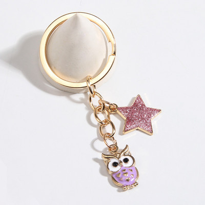 Slatki emajlirani privjesak za ključeve Šarena sova Pentagram privjesak za ključeve Životinjski privjesci za ključeve Za žene Muškarci Dodaci za torbice DIY Nakit Pokloni