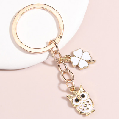 Slatki emajlirani privjesak za ključeve Šarena sova Pentagram privjesak za ključeve Životinjski privjesci za ključeve Za žene Muškarci Dodaci za torbice DIY Nakit Pokloni