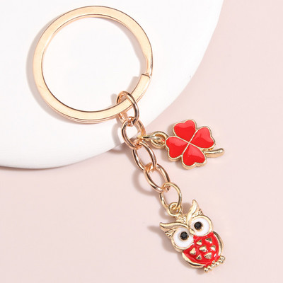 Slatki emajlirani privjesak za ključeve Šarena sova Pentagram privjesak za ključeve Životinjski privjesci za ključeve Za žene Muškarci Dodaci za torbice DIY Nakit Pokloni