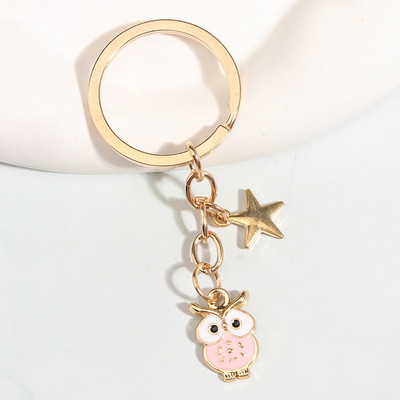 Slatki emajlirani privjesak za ključeve Šarena sova Pentagram privjesak za ključeve Životinjski privjesci za ključeve Za žene Muškarci Dodaci za torbice DIY Nakit Pokloni