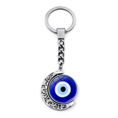 Turski privjesak za urokljivo oko, privjesak s rotacijom za 360 stupnjeva, privjesak s mjesecom, Turski urokljive oči, sretna torbica za privjesak za ključeve, držač za prsten za privjesak za automobil