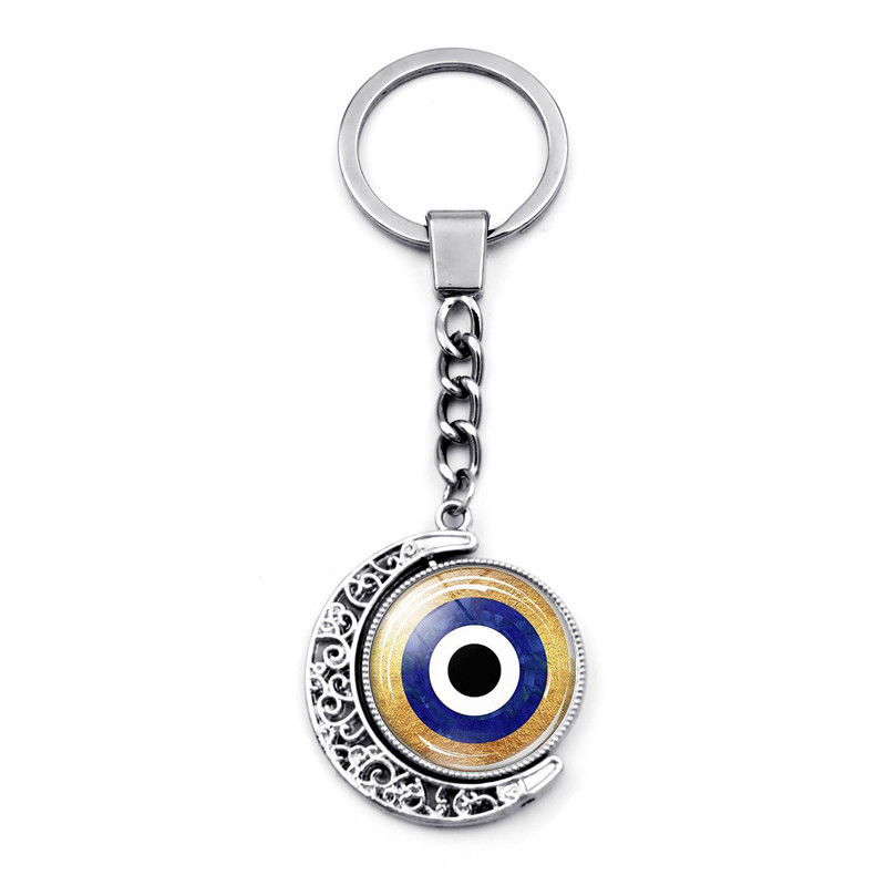 Turski privjesak za urokljivo oko, privjesak s rotacijom za 360 stupnjeva, privjesak s mjesecom, Turski urokljive oči, sretna torbica za privjesak za ključeve, držač za prsten za privjesak za automobil