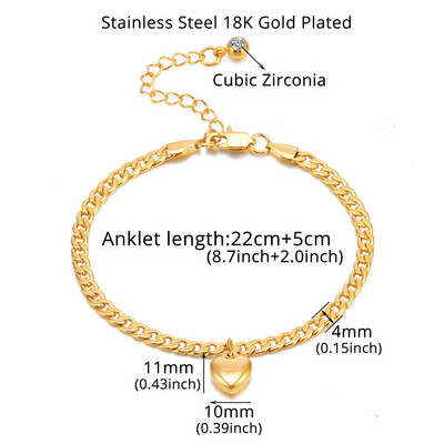 Gležnjače za žene Kubanske karike od nehrđajućeg čelika zlatne boje Narukvice za gležnjeve Ljeto 2022. Modni lančići za noge Nakit za plažu stopala Ankete