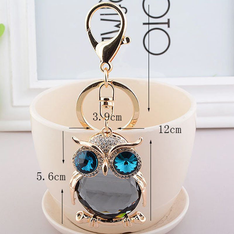 RE New Cute Owl Crystal Breloc Breloc Strass Bibel Mașină Breloc Suport Geanta Femei Pandantiv Bijuterii Cadou de modă J2425