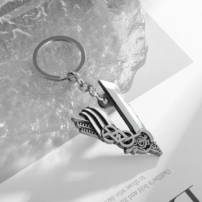 Ρετρό ταινία μόδας Surrounding Viking Legend Metal Keychain Ανδρικά και Γυναικεία Μοντέρνα αξεσουάρ