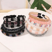 Bentiță cu cristale pline de luminozitate, realizată manual, cu mărgele de designer, arc nuntă, bentite cu diamante de mireasă pentru femei, accesorii pentru benzile de păr