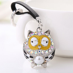 XDPQQ Nakit Privjesak za ključeve Sova Privjesak za ključeve Stereo kristalni nakit Poklon Novčanik Auto Privjesak Muškarci i žene Joker privjesak Factory Direct