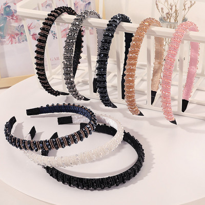 Luxus Bling Crystal fejpánt, kézzel készített gyöngyökkel díszített, tervezői íjkarika esküvői menyasszonyi gyémánt fejpántok női hajkiegészítők új