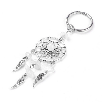 Breloc cu mărgele din piatră naturală boemă Dreamcatcher Femei Bărbați Boho Indians Wing Charms Breloc pe geantă Bibel pentru petrecere Cadou noroc