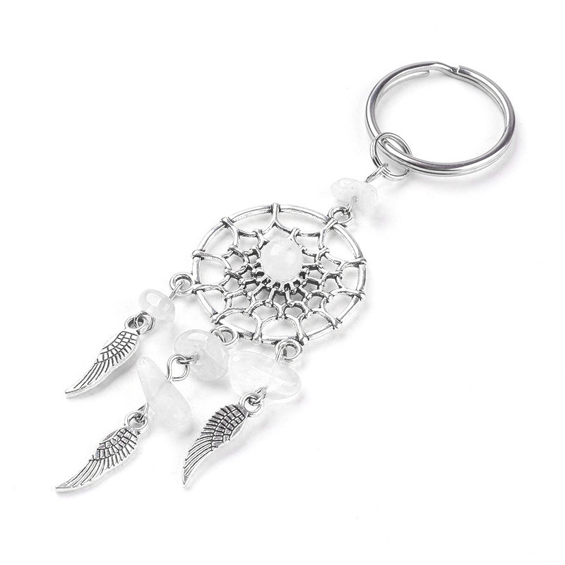 Breloc cu mărgele din piatră naturală boemă Dreamcatcher Femei Bărbați Boho Indians Wing Charms Breloc pe geantă Bibel pentru petrecere Cadou noroc