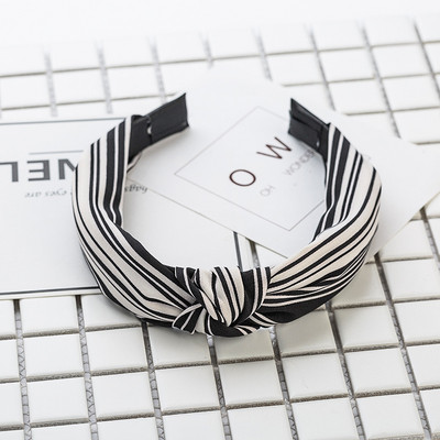 Nasmiješeno lice Traka za kosu s čvorovima Traka za glavu s točkicama za žene Djevojke Proljeće Prugasta karirana cvjetna traka za kosu Modni dodaci za kosu