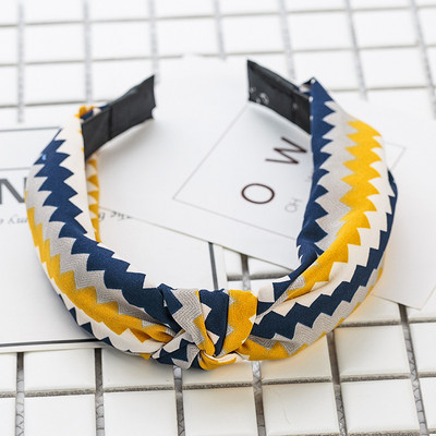 Nasmiješeno lice Traka za kosu s čvorovima Traka za glavu s točkicama za žene Djevojke Proljeće Prugasta karirana cvjetna traka za kosu Modni dodaci za kosu