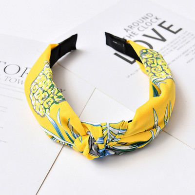 Nasmiješeno lice Traka za kosu s čvorovima Traka za glavu s točkicama za žene Djevojke Proljeće Prugasta karirana cvjetna traka za kosu Modni dodaci za kosu