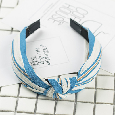 Nasmiješeno lice Traka za kosu s čvorovima Traka za glavu s točkicama za žene Djevojke Proljeće Prugasta karirana cvjetna traka za kosu Modni dodaci za kosu