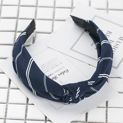 Nasmiješeno lice Traka za kosu s čvorovima Traka za glavu s točkicama za žene Djevojke Proljeće Prugasta karirana cvjetna traka za kosu Modni dodaci za kosu