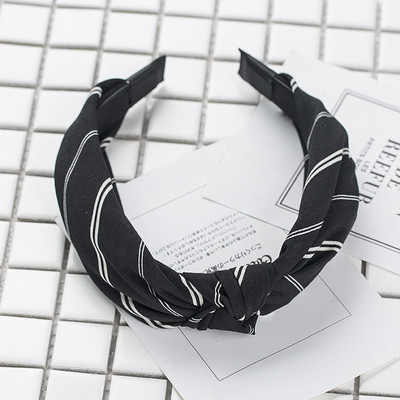 Nasmiješeno lice Traka za kosu s čvorovima Traka za glavu s točkicama za žene Djevojke Proljeće Prugasta karirana cvjetna traka za kosu Modni dodaci za kosu