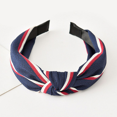 Nasmiješeno lice Traka za kosu s čvorovima Traka za glavu s točkicama za žene Djevojke Proljeće Prugasta karirana cvjetna traka za kosu Modni dodaci za kosu