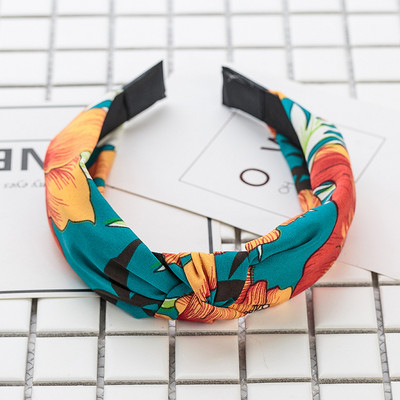 Nasmiješeno lice Traka za kosu s čvorovima Traka za glavu s točkicama za žene Djevojke Proljeće Prugasta karirana cvjetna traka za kosu Modni dodaci za kosu