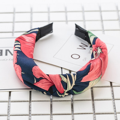 Nasmiješeno lice Traka za kosu s čvorovima Traka za glavu s točkicama za žene Djevojke Proljeće Prugasta karirana cvjetna traka za kosu Modni dodaci za kosu