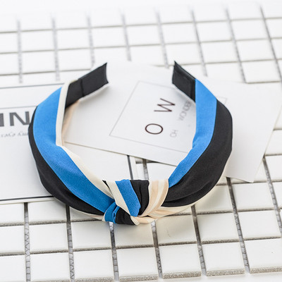 Nasmiješeno lice Traka za kosu s čvorovima Traka za glavu s točkicama za žene Djevojke Proljeće Prugasta karirana cvjetna traka za kosu Modni dodaci za kosu