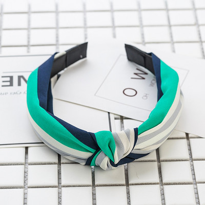 Nasmiješeno lice Traka za kosu s čvorovima Traka za glavu s točkicama za žene Djevojke Proljeće Prugasta karirana cvjetna traka za kosu Modni dodaci za kosu